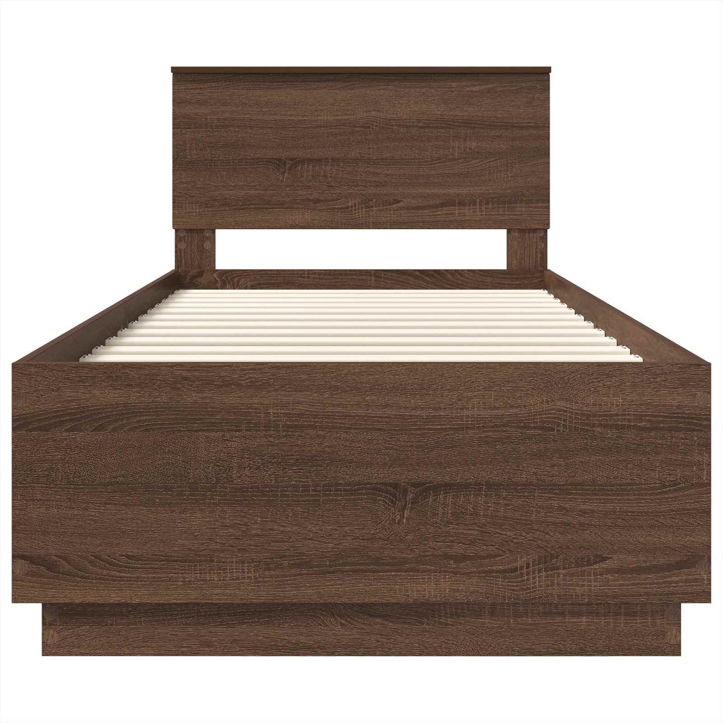 Bedframe met hoofdeinde Bruin eiken 70 x 190 cm Bewerkt hout