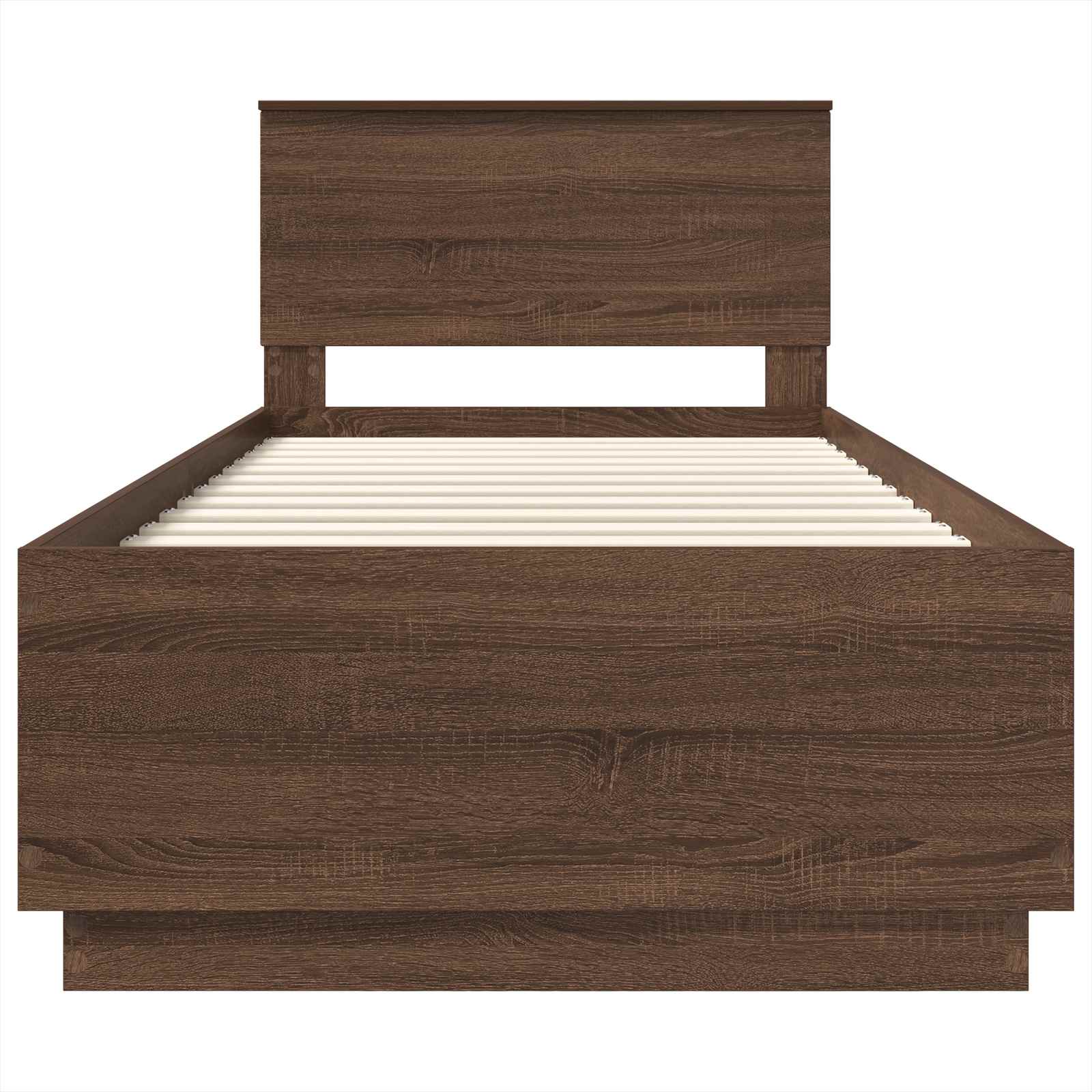 Bedframe met hoofdeinde Bruin eiken 70 x 190 cm Bewerkt hout