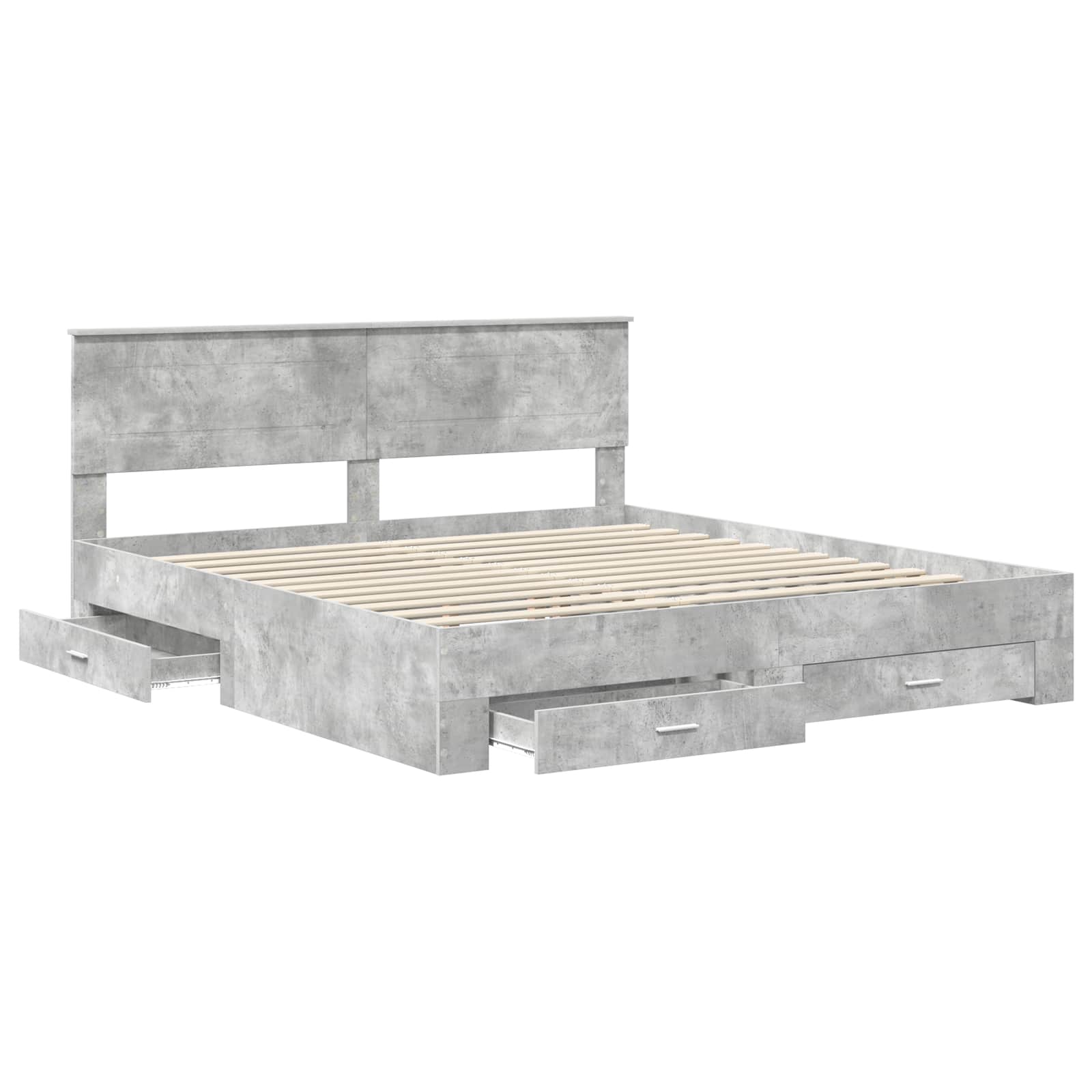 Bedframe met lade met hoofdeinde met opslag Bewerkt hout