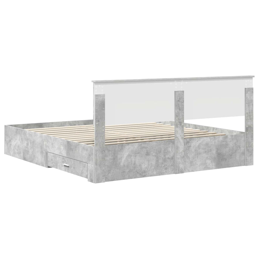 Bedframe met lade met hoofdeinde met opslag Bewerkt hout