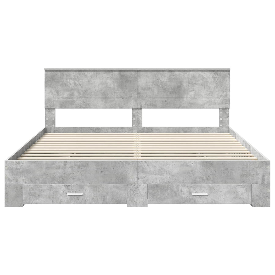 Bedframe met lade met hoofdeinde met opslag Bewerkt hout