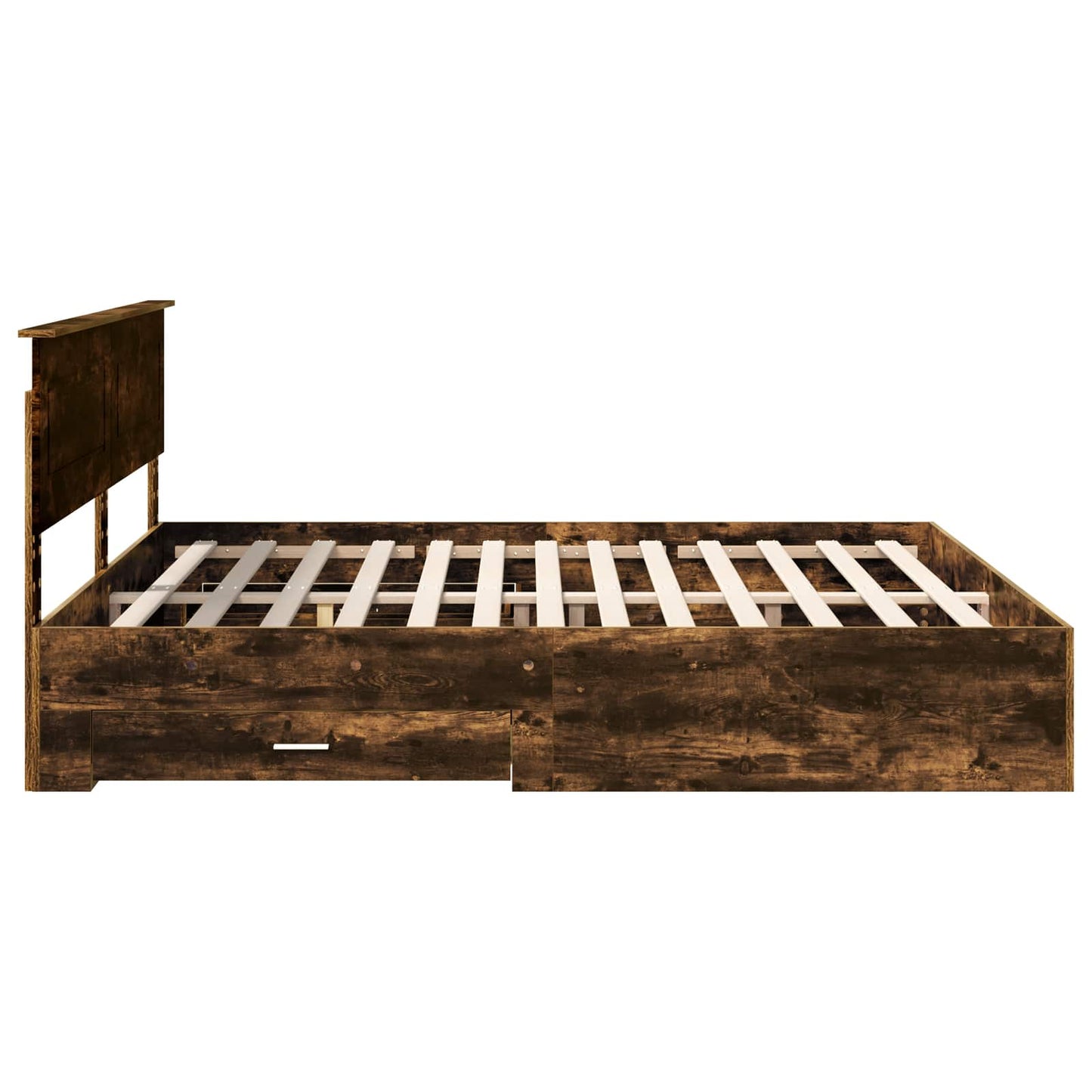 Bedframe met hoofdeinde Gerookt eiken 200 x 200 cm Bewerkt hout