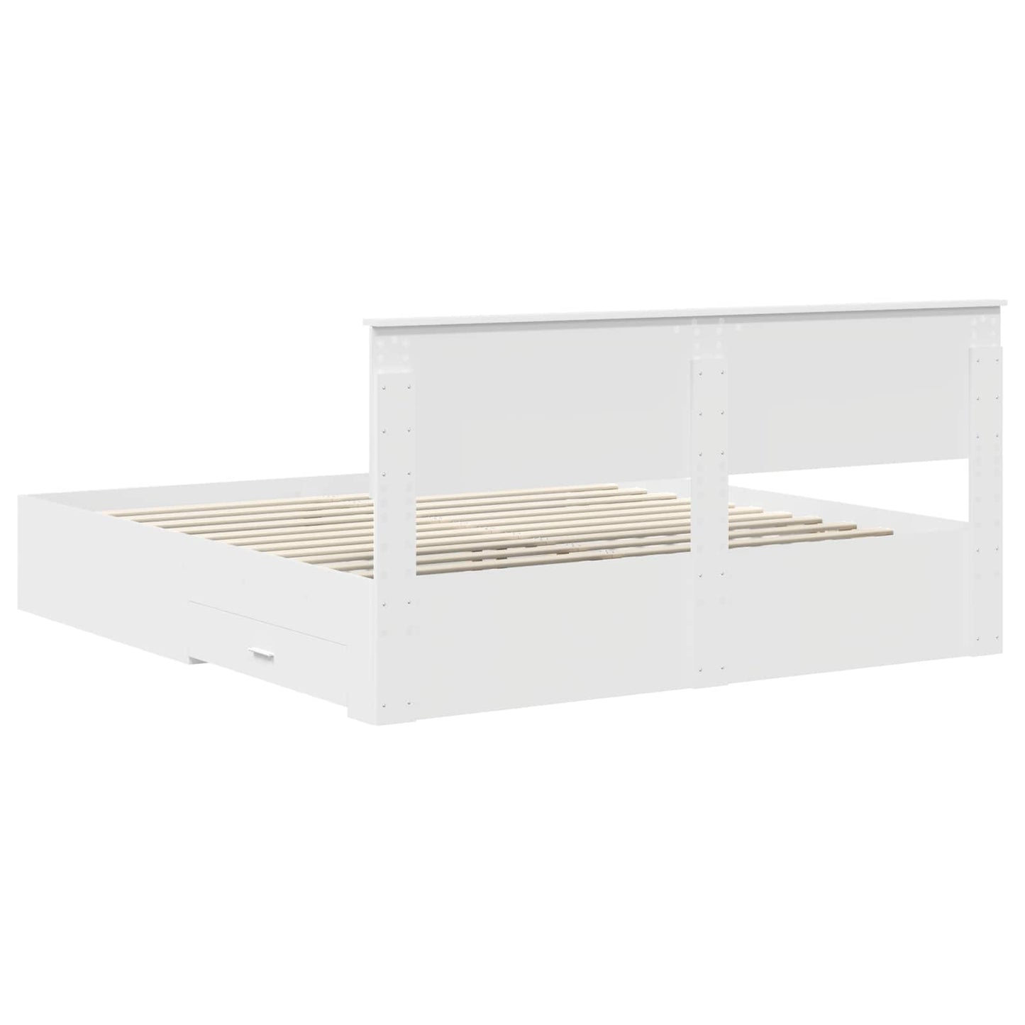 Bedframe met hoofdeinde met lade Wit 180 x 200 cm Bewerkt hout