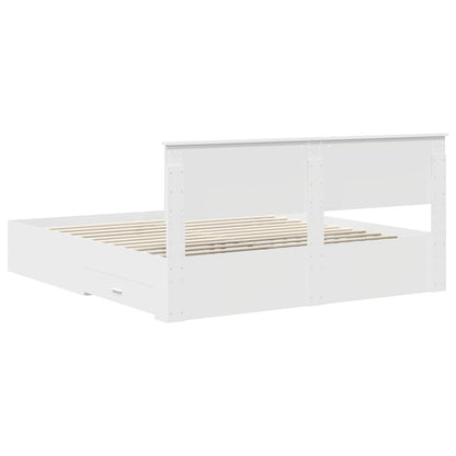 Bedframe met hoofdeinde met lade Wit 180 x 200 cm Bewerkt hout