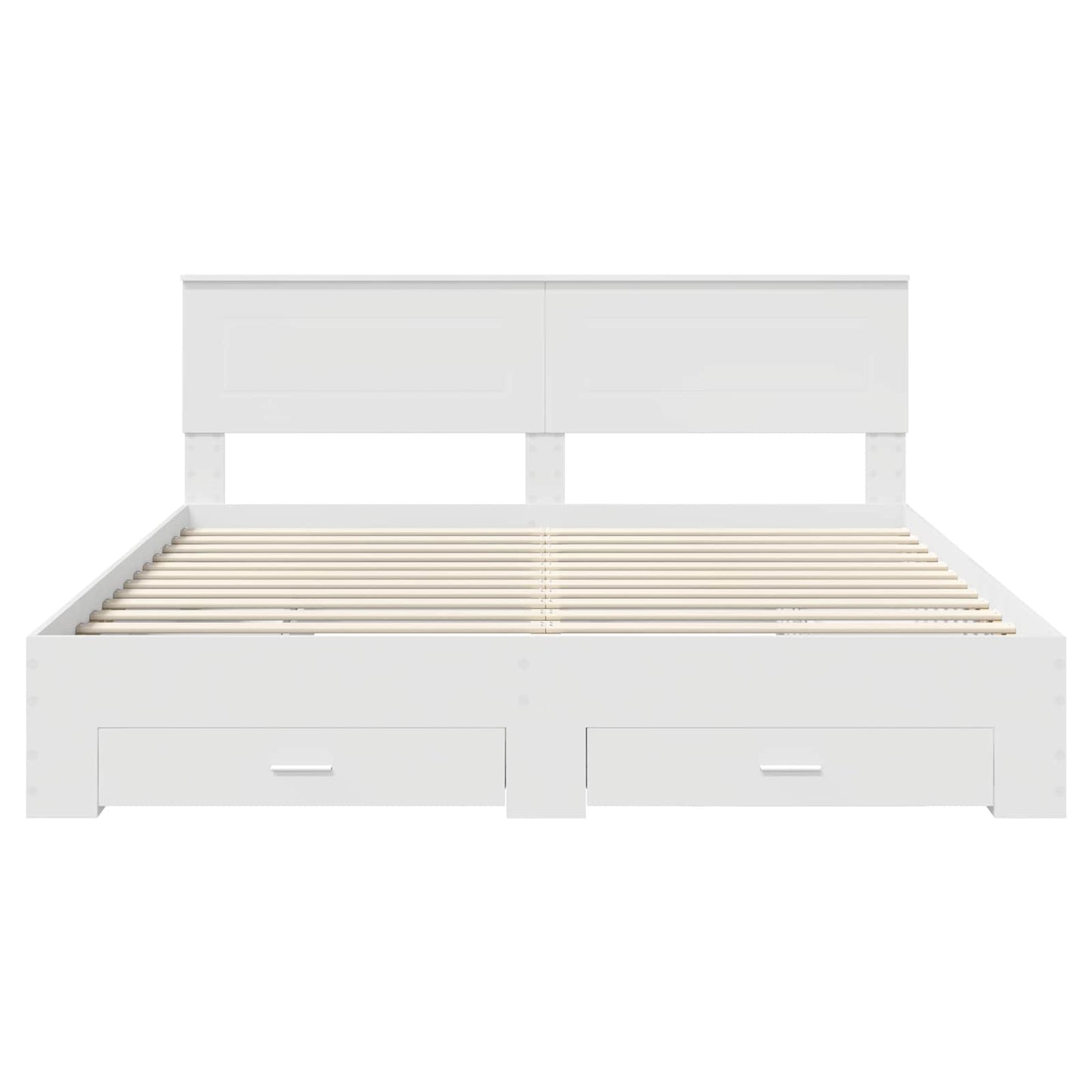 Bedframe met hoofdeinde met lade Wit 180 x 200 cm Bewerkt hout
