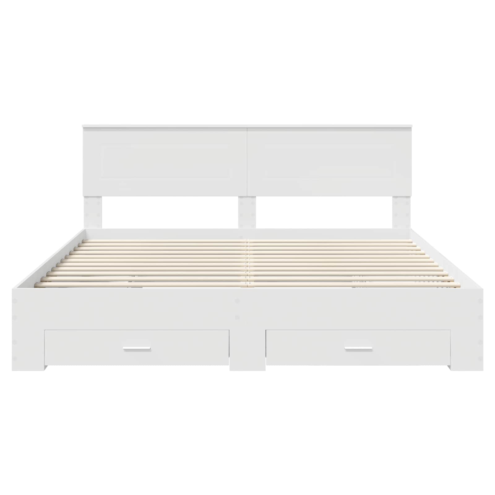 Bedframe met hoofdeinde met lade Wit 180 x 200 cm Bewerkt hout
