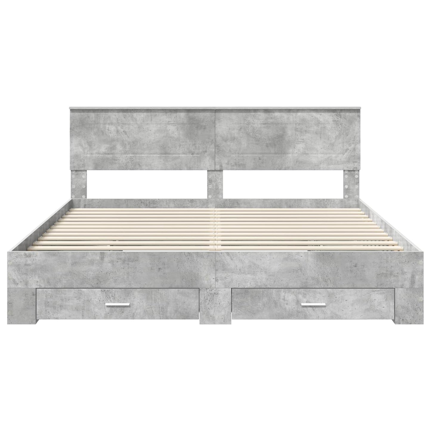 Bedframe met hoofdeinde Beton Grijs 180 x 200 cm Bewerkt hout