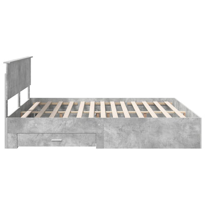 Bedframe met hoofdeinde Beton Grijs 180 x 200 cm Bewerkt hout