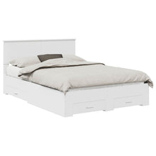 Bedframe met hoofdeinde met lade Wit 160 x 200 cm Bewerkt hout