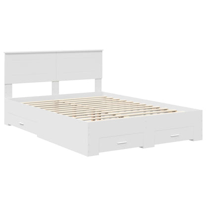 Bedframe met hoofdeinde met lade Wit 160 x 200 cm Bewerkt hout