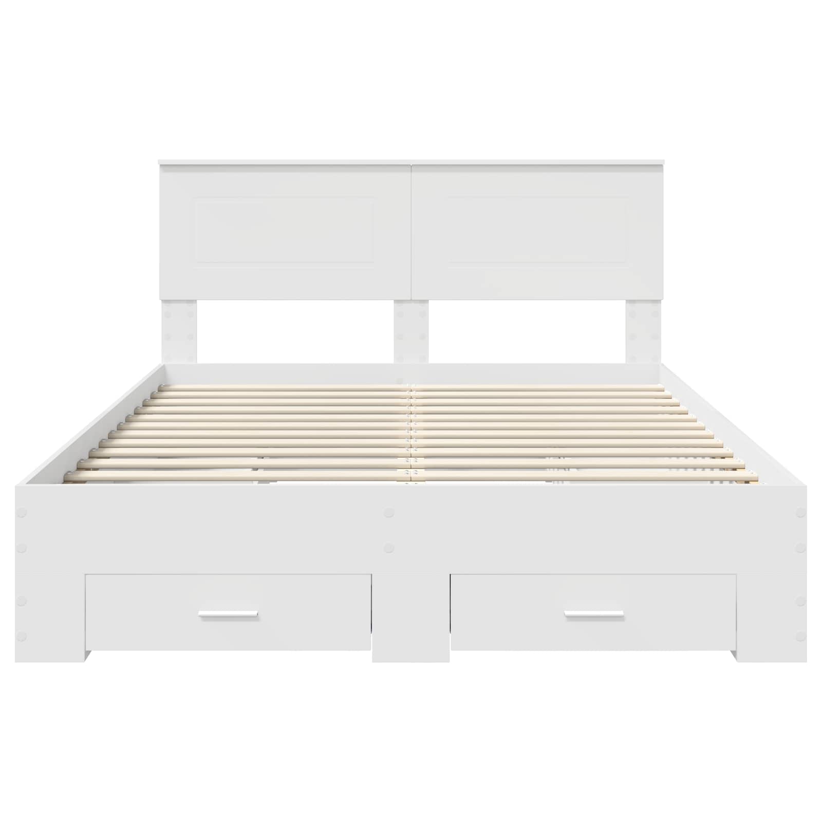 Bedframe met hoofdeinde met lade Wit 160 x 200 cm Bewerkt hout