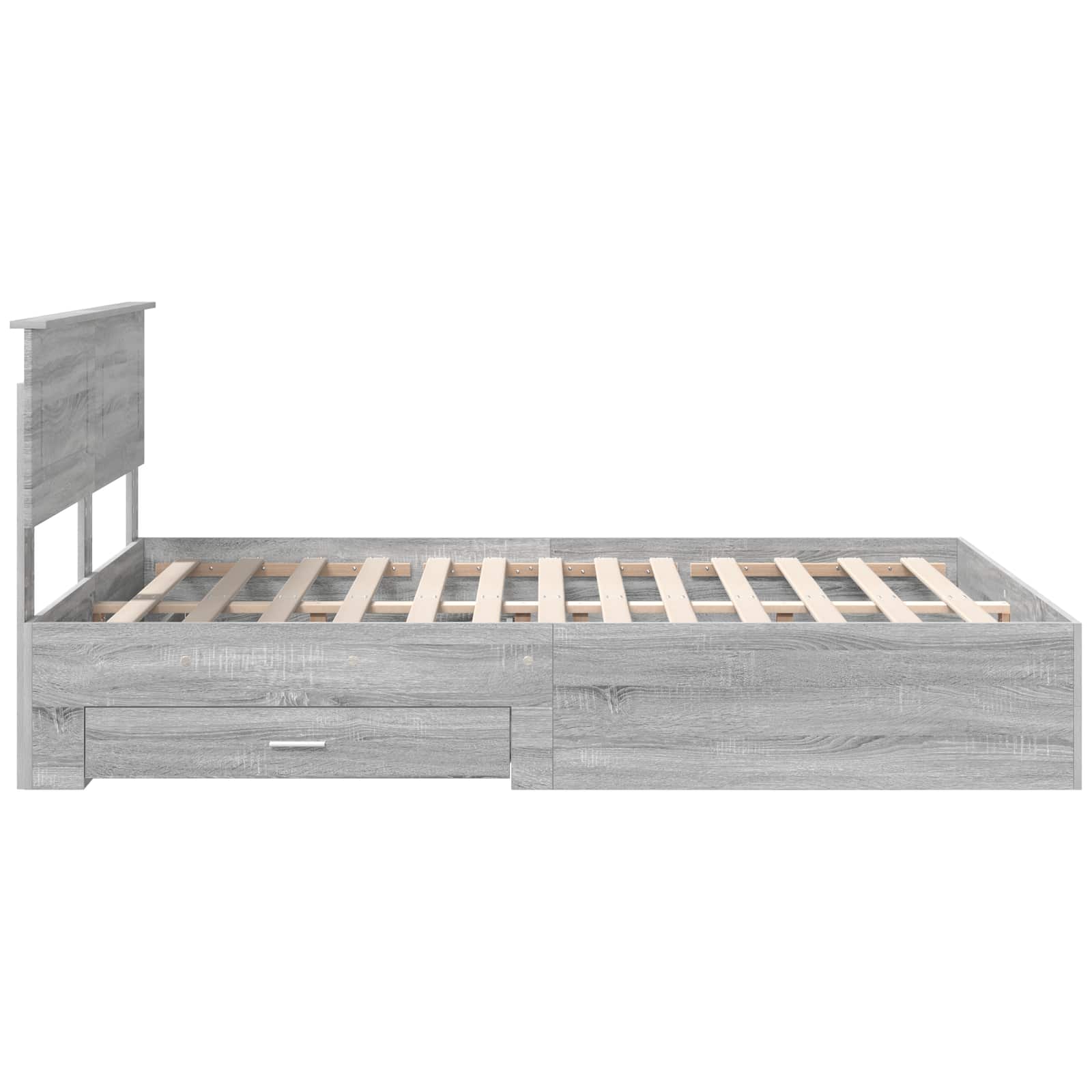 Bedframe met hoofdeinde Grijs Sonoma 160 x 200 cm Bewerkt hout