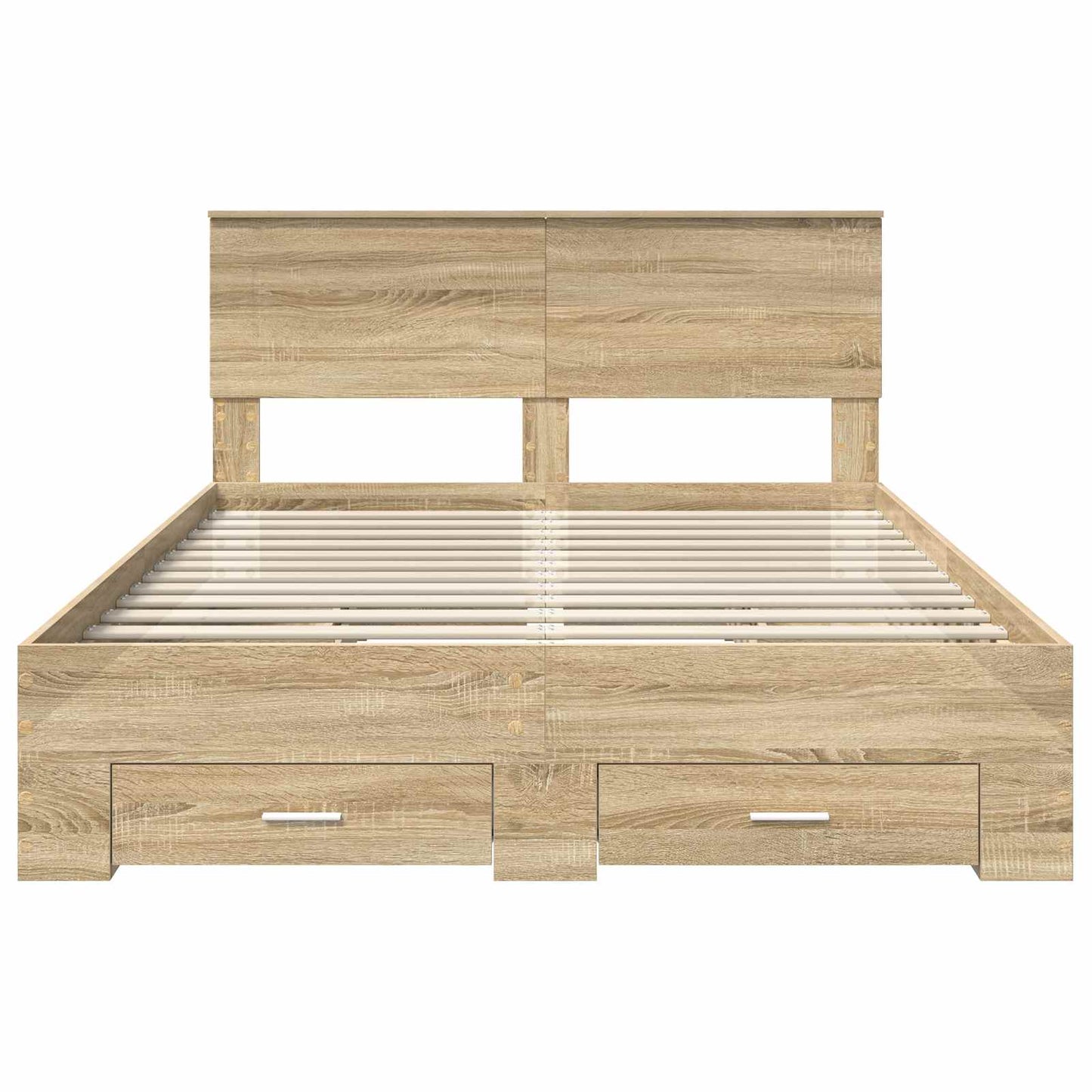 Bedframe met hoofdeinde Sonoma Eiken 150 x 200 cm Bewerkt hout
