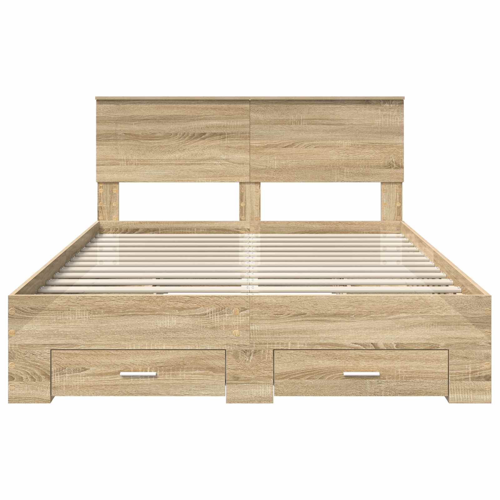 Bedframe met hoofdeinde Sonoma Eiken 150 x 200 cm Bewerkt hout