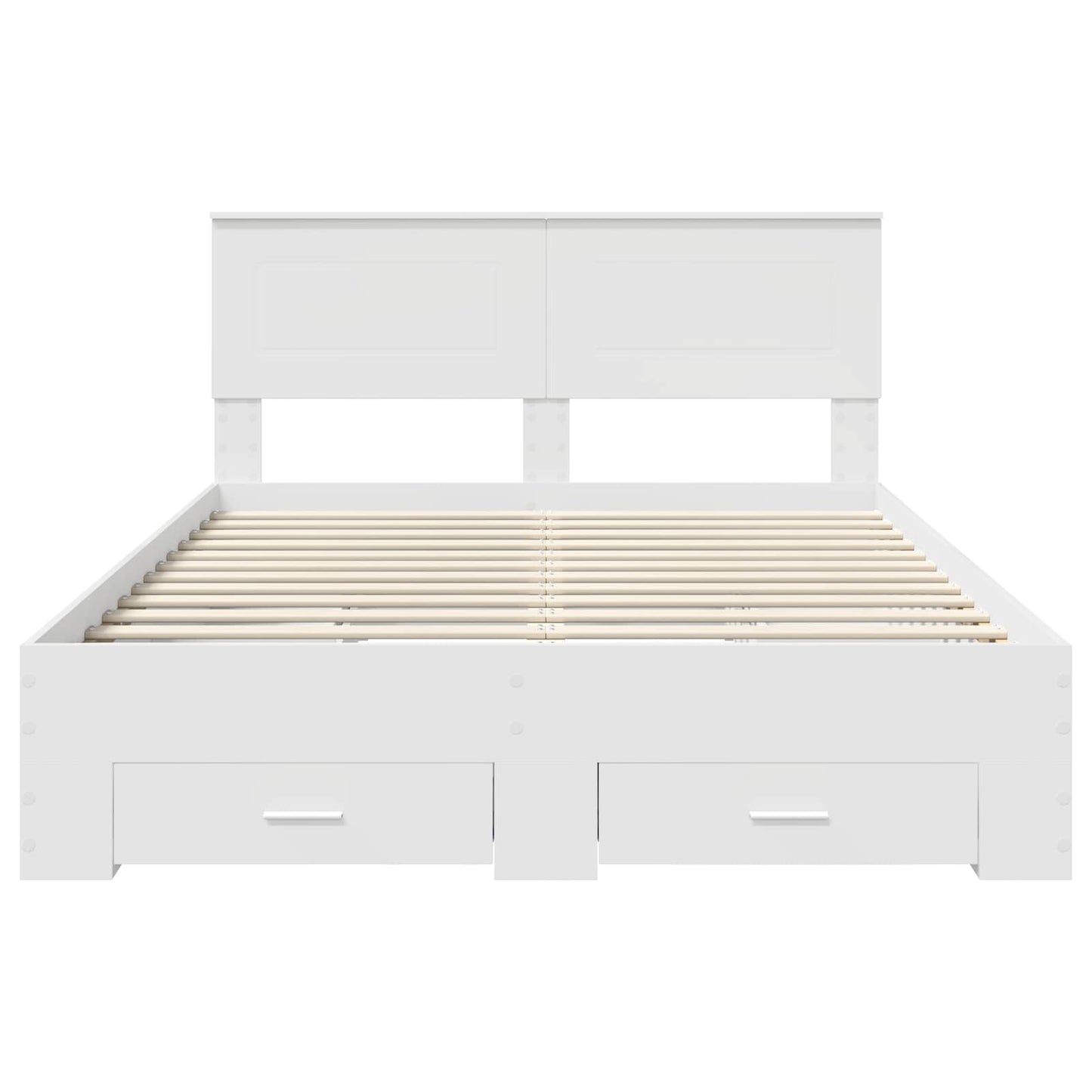 Bedframe met hoofdeinde met lade Wit 140 x 200 cm Bewerkt hout