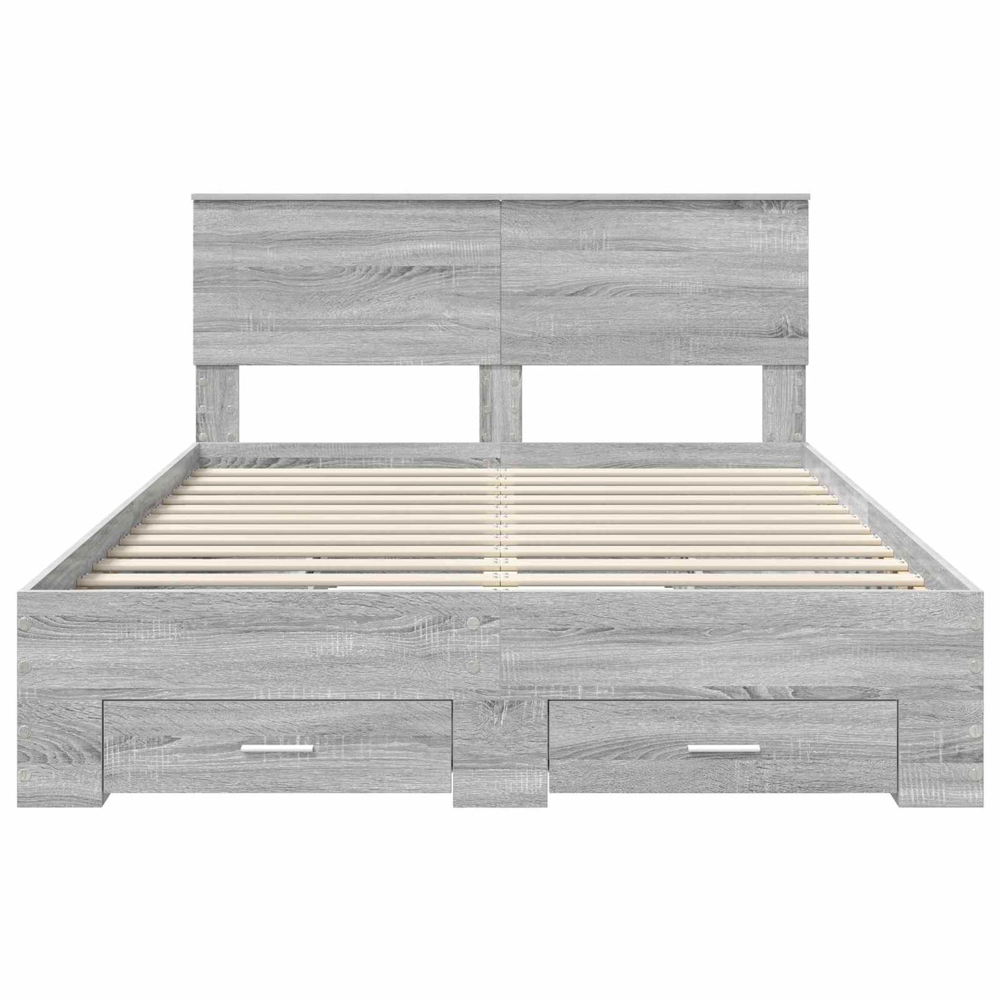 Bedframe met hoofdeinde Grijs Sonoma 140 x 200 cm Bewerkt hout