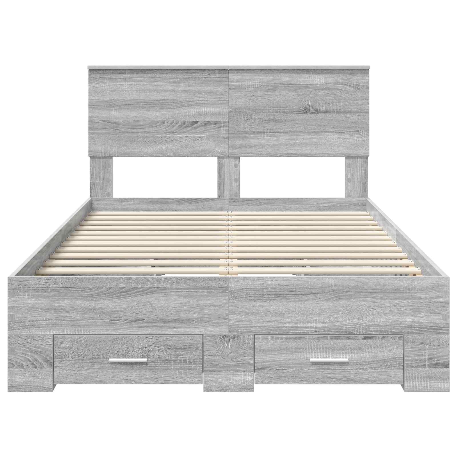 Bedframe met hoofdeinde Grijs Sonoma 120 x 190 cm Bewerkt hout