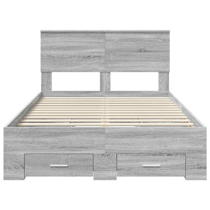 Bedframe met hoofdeinde Grijs Sonoma 120 x 190 cm Bewerkt hout