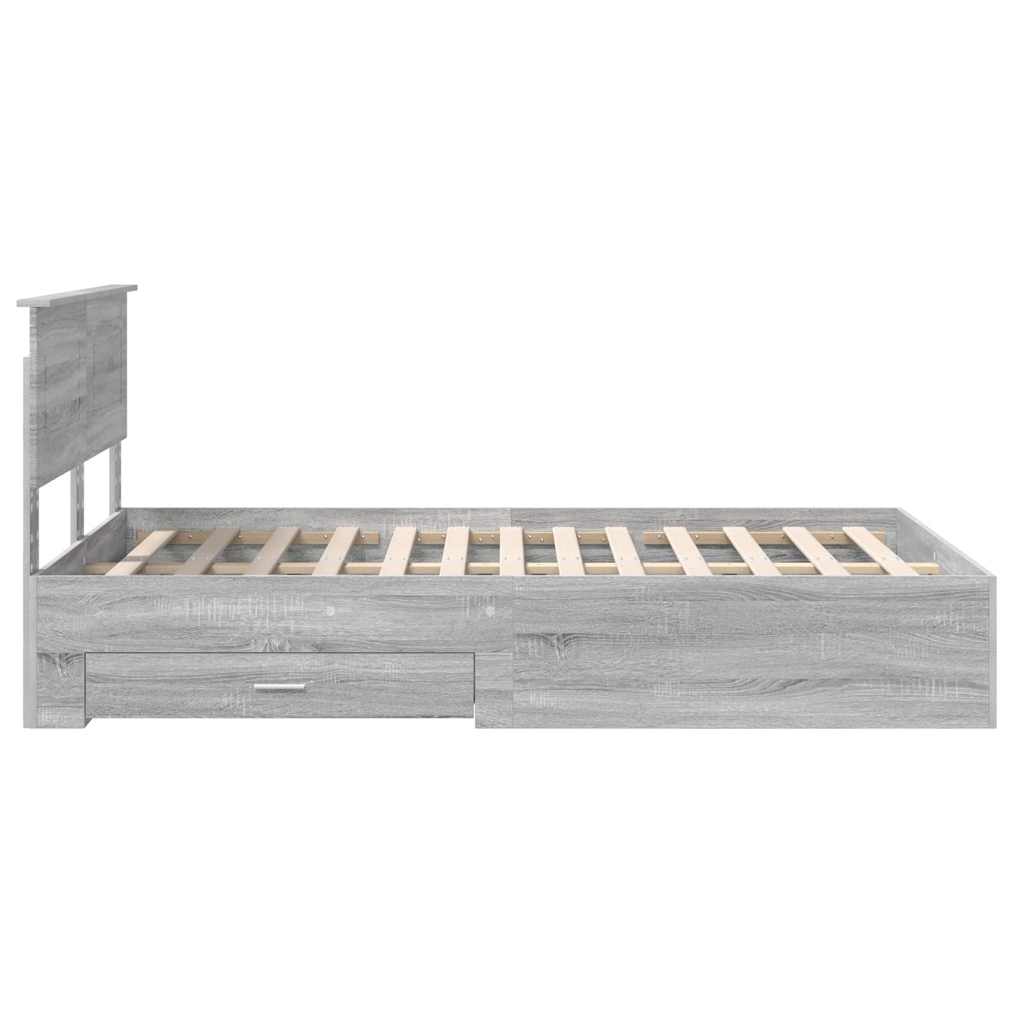 Bedframe met hoofdeinde Grijs Sonoma 120 x 190 cm Bewerkt hout