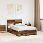 Bed frame with headboard Reclaimed Wood 120 x 190 cm Engineered wood