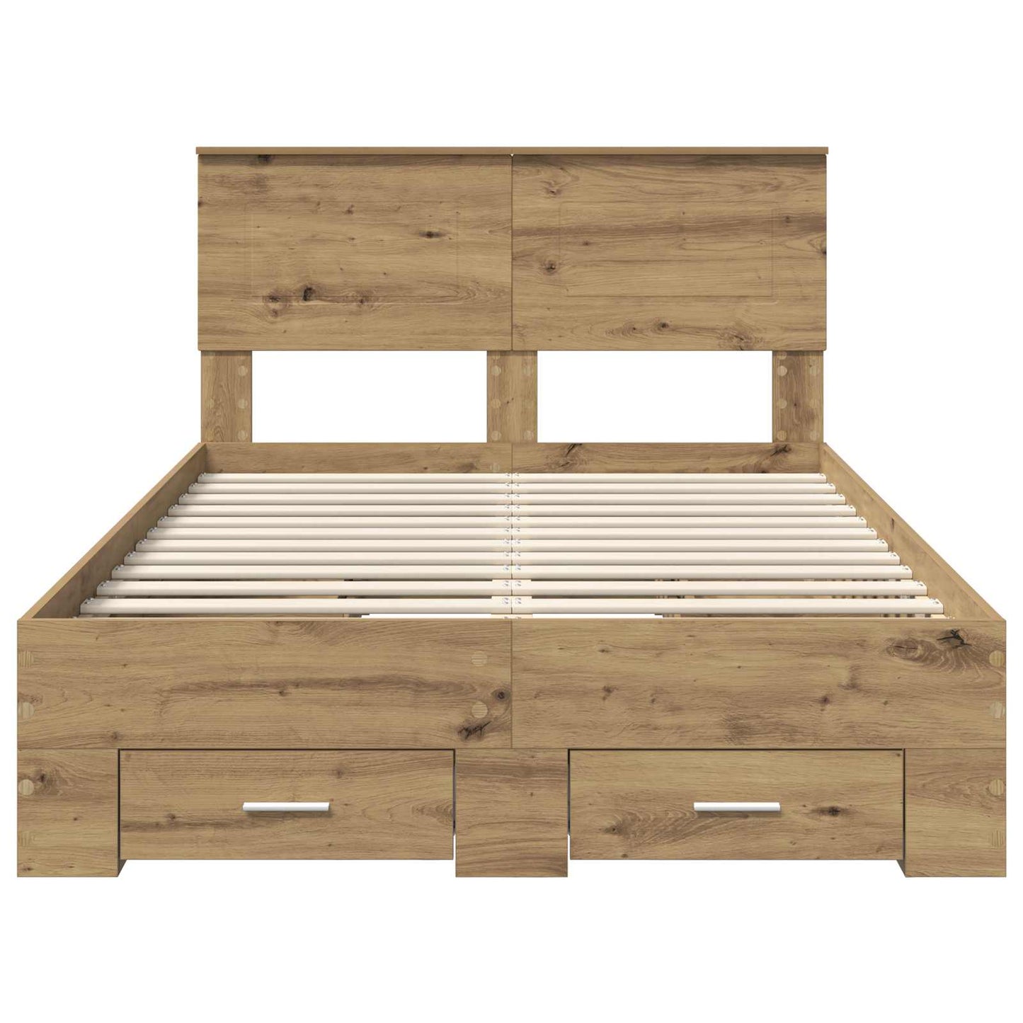 Bedframe met hoofdeinde Artisan Eiken 120 x 190 cm Bewerkt hout