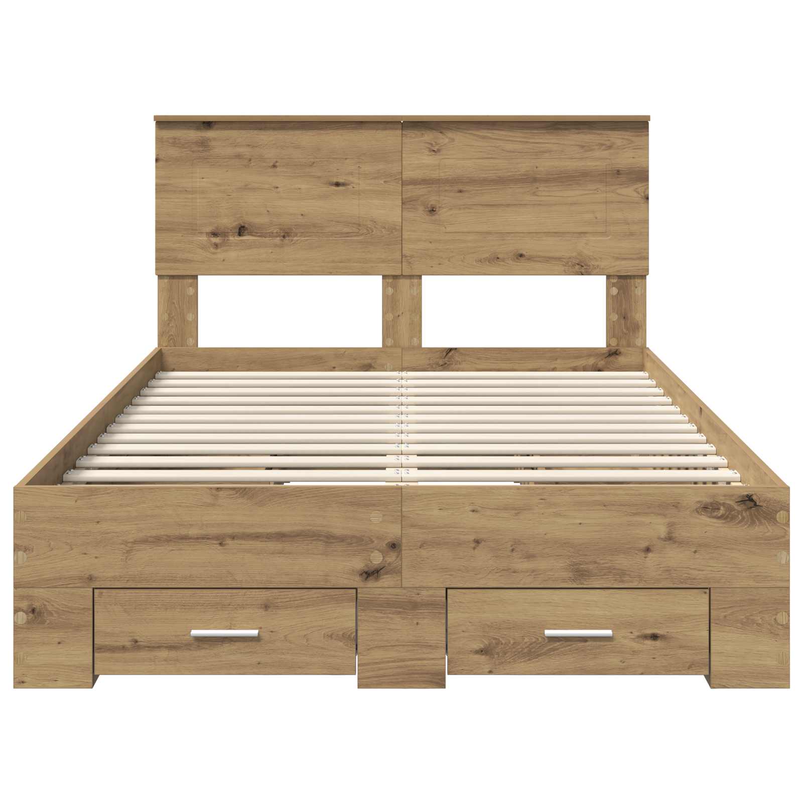 Bedframe met hoofdeinde Artisan Eiken 120 x 190 cm Bewerkt hout