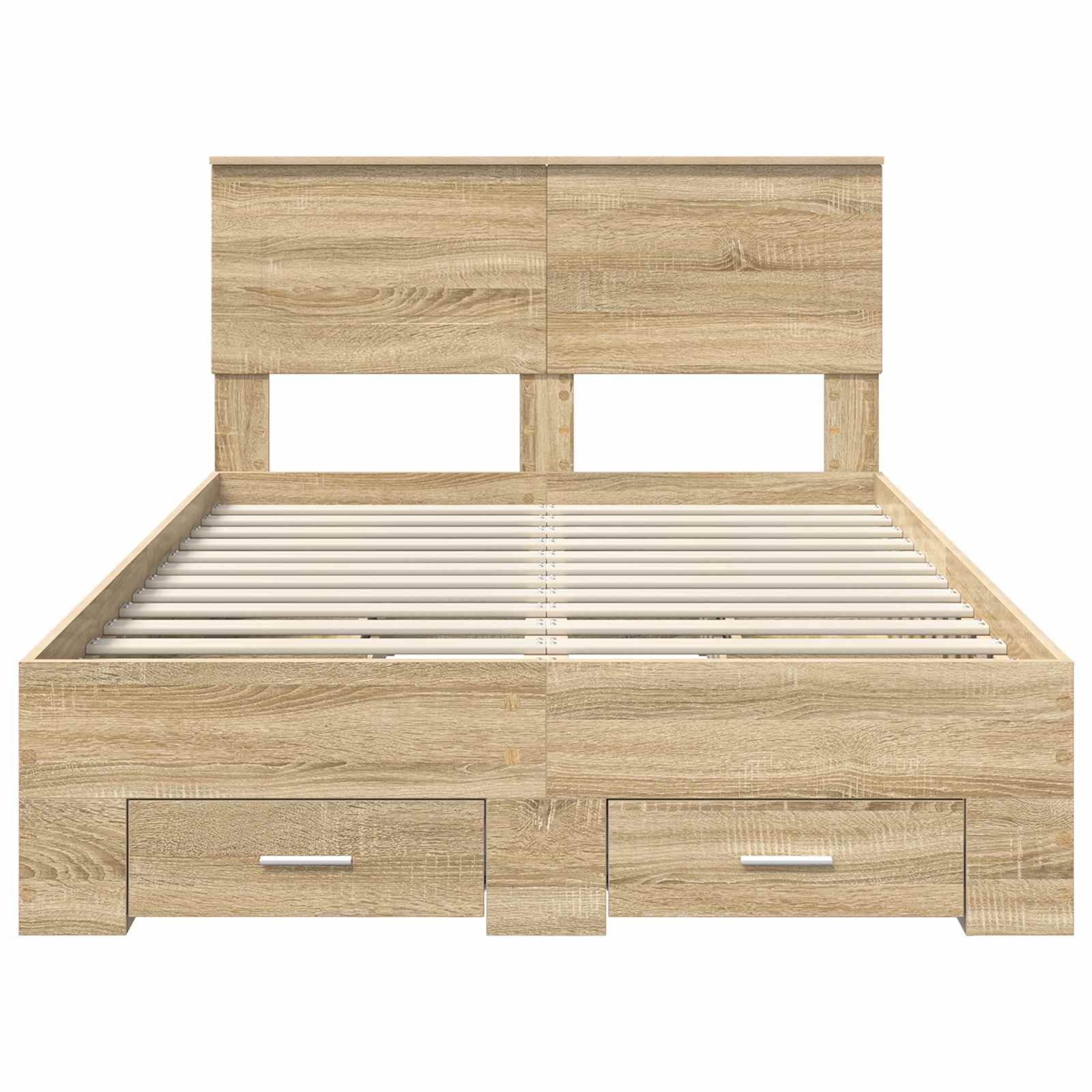 Bedframe met hoofdeinde Sonoma Eiken 120 x 200 cm Bewerkt hout