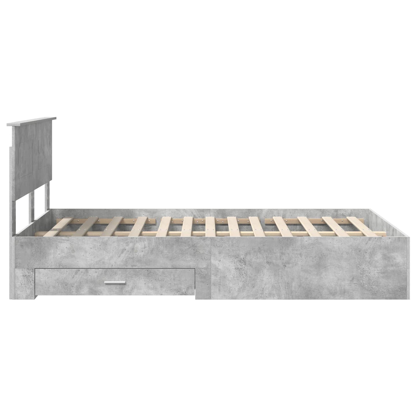 Bedframe met hoofdeinde Beton Grijs 120 x 200 cm Bewerkt hout