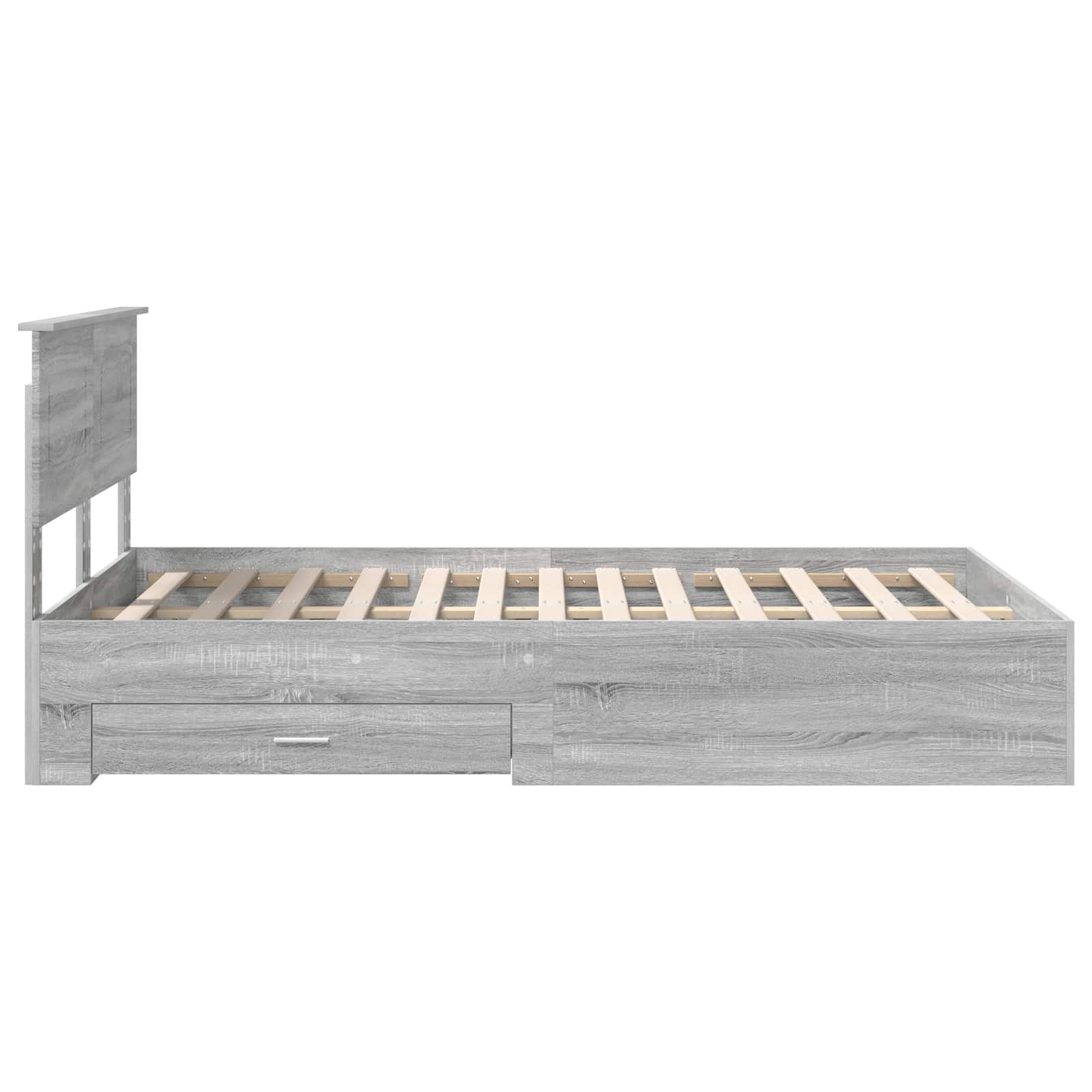 Bedframe met hoofdeinde Grijs Sonoma 120 x 200 cm Bewerkt hout