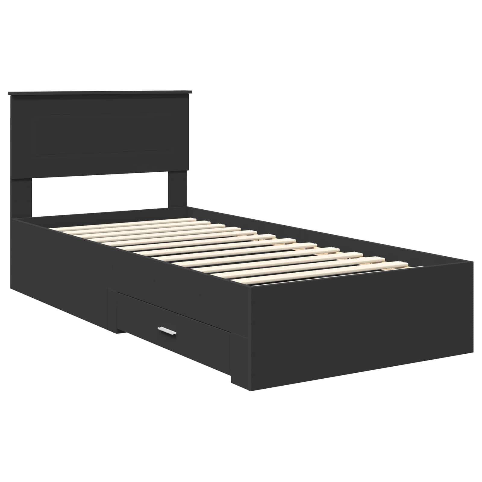 Bedframe met lade Zwart en Zilver 100 x 200 cm Bewerkt hout