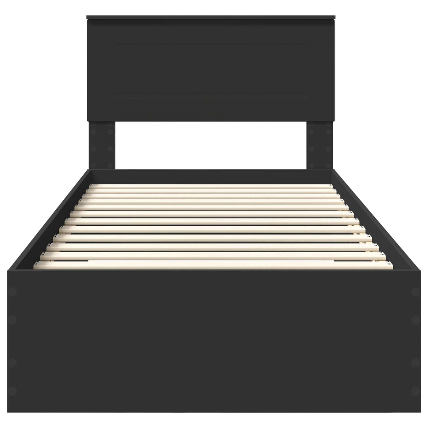 Bedframe met lade Zwart en Zilver 100 x 200 cm Bewerkt hout