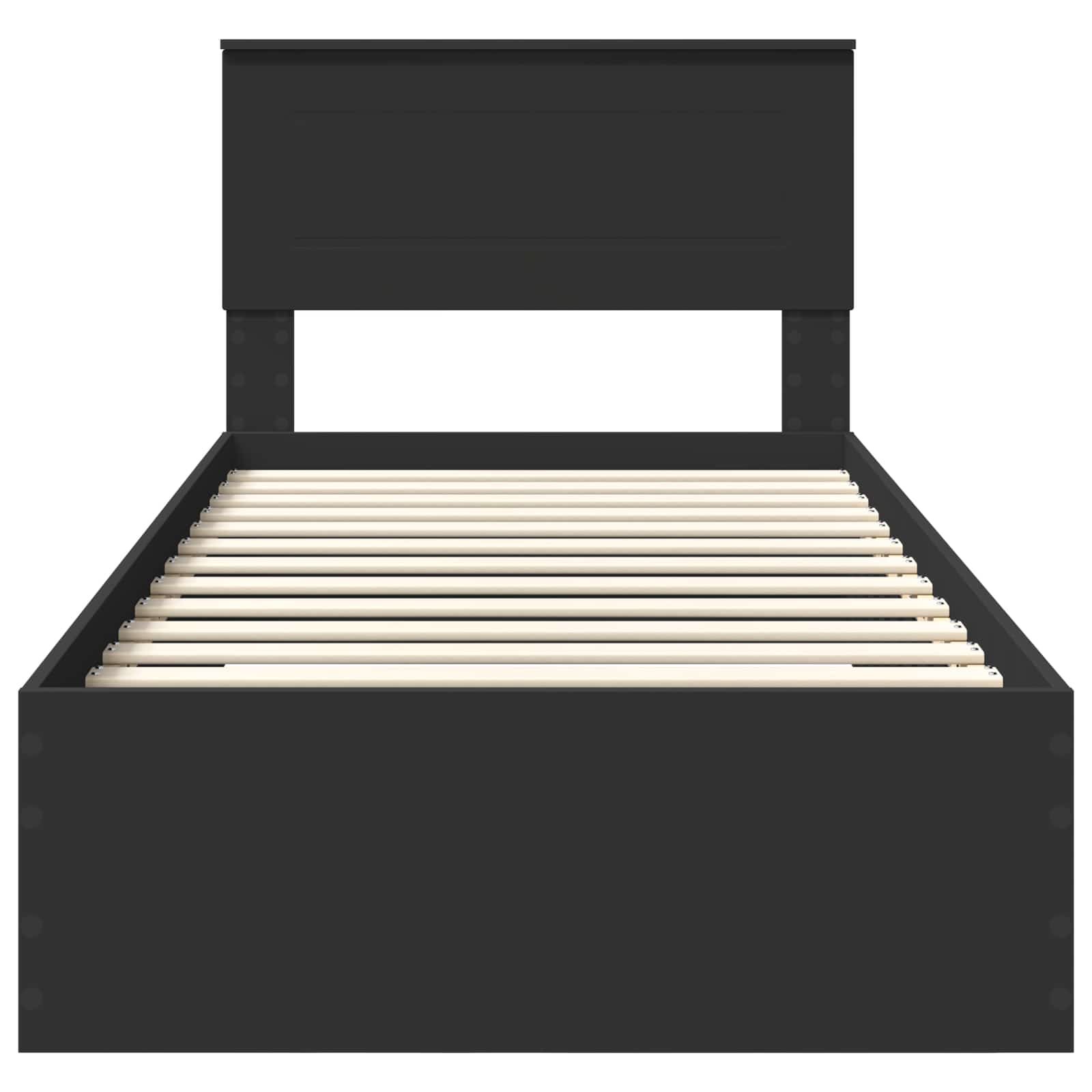 Bedframe met lade Zwart en Zilver 100 x 200 cm Bewerkt hout