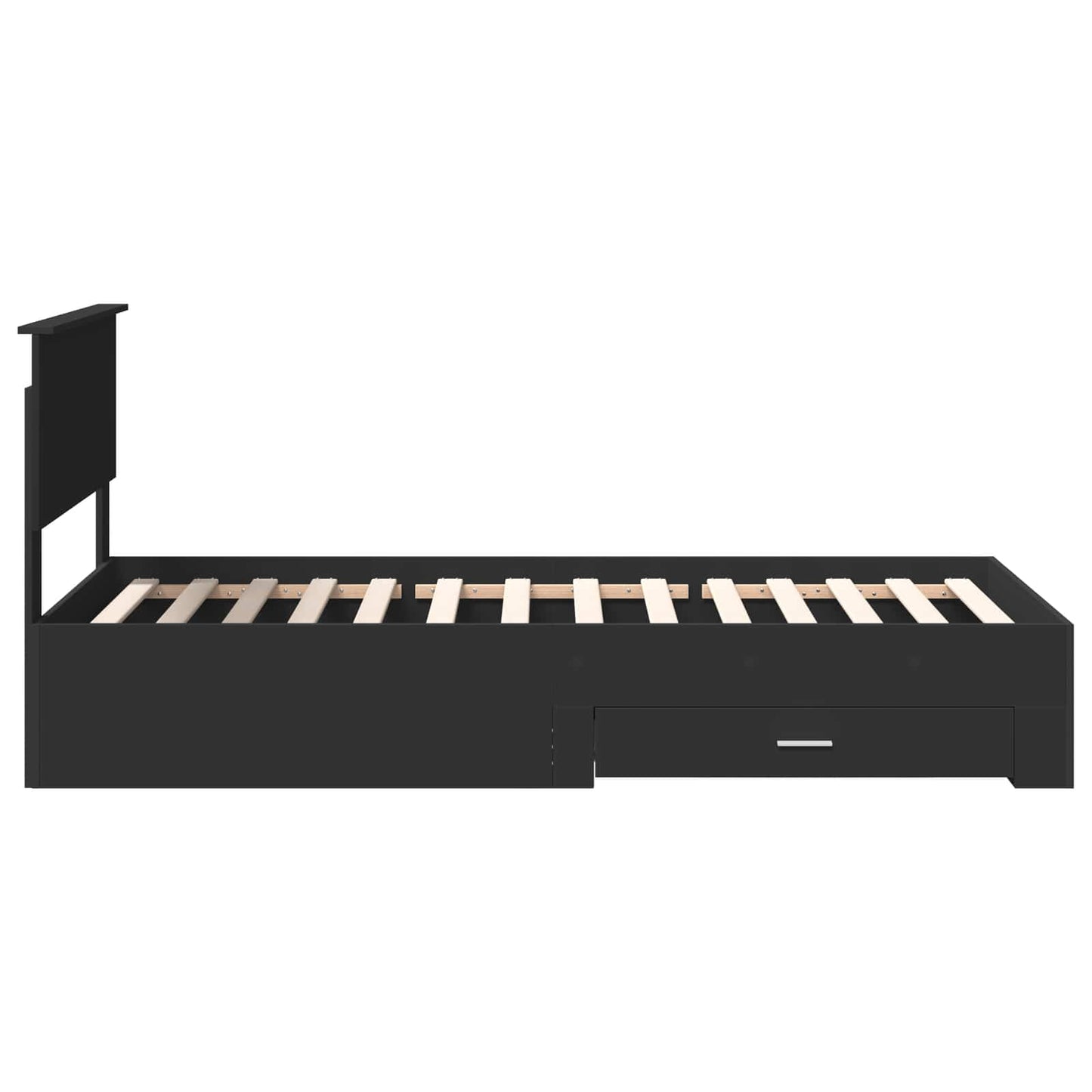 Bedframe met lade Zwart en Zilver 100 x 200 cm Bewerkt hout
