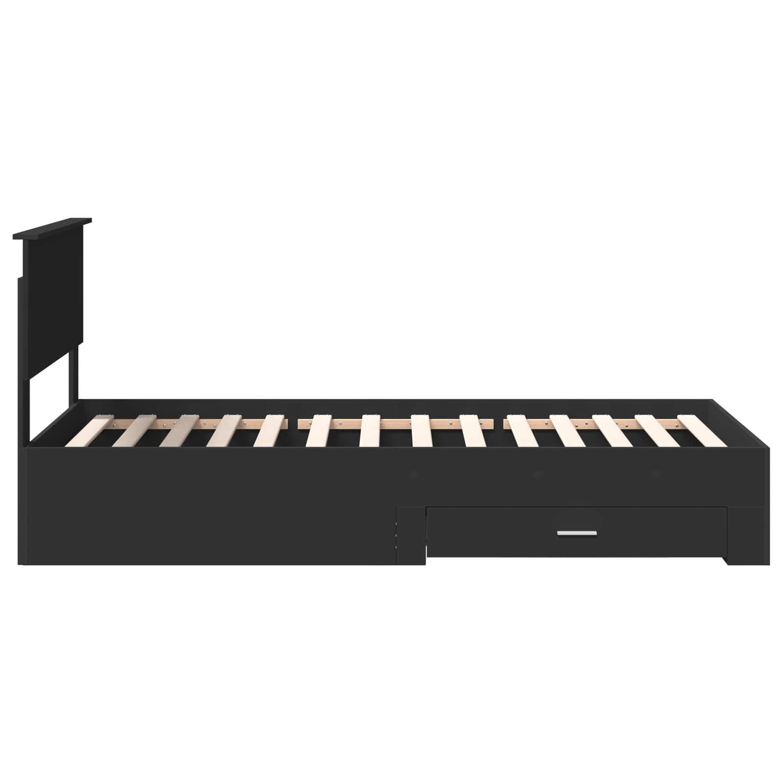 Bedframe met lade Zwart en Zilver 100 x 200 cm Bewerkt hout