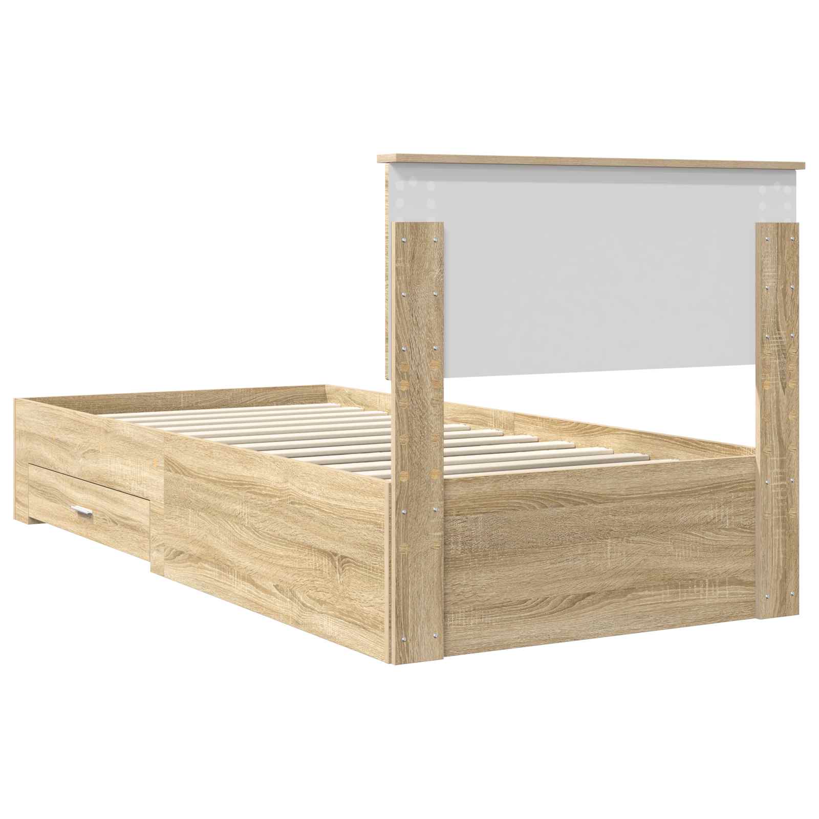 Bedframe met hoofdeinde Sonoma Eiken 100 x 200 cm Bewerkt hout