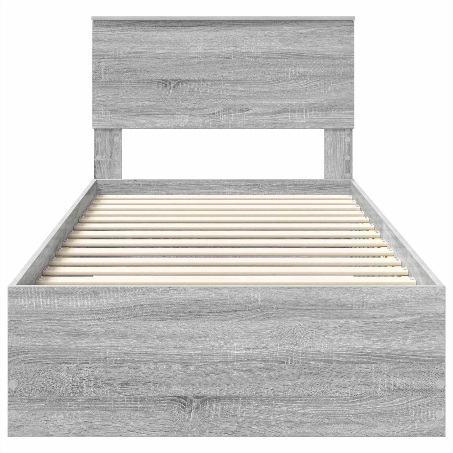 Bedframe met hoofdeinde Grijs Sonoma 100 x 200 cm Bewerkt hout