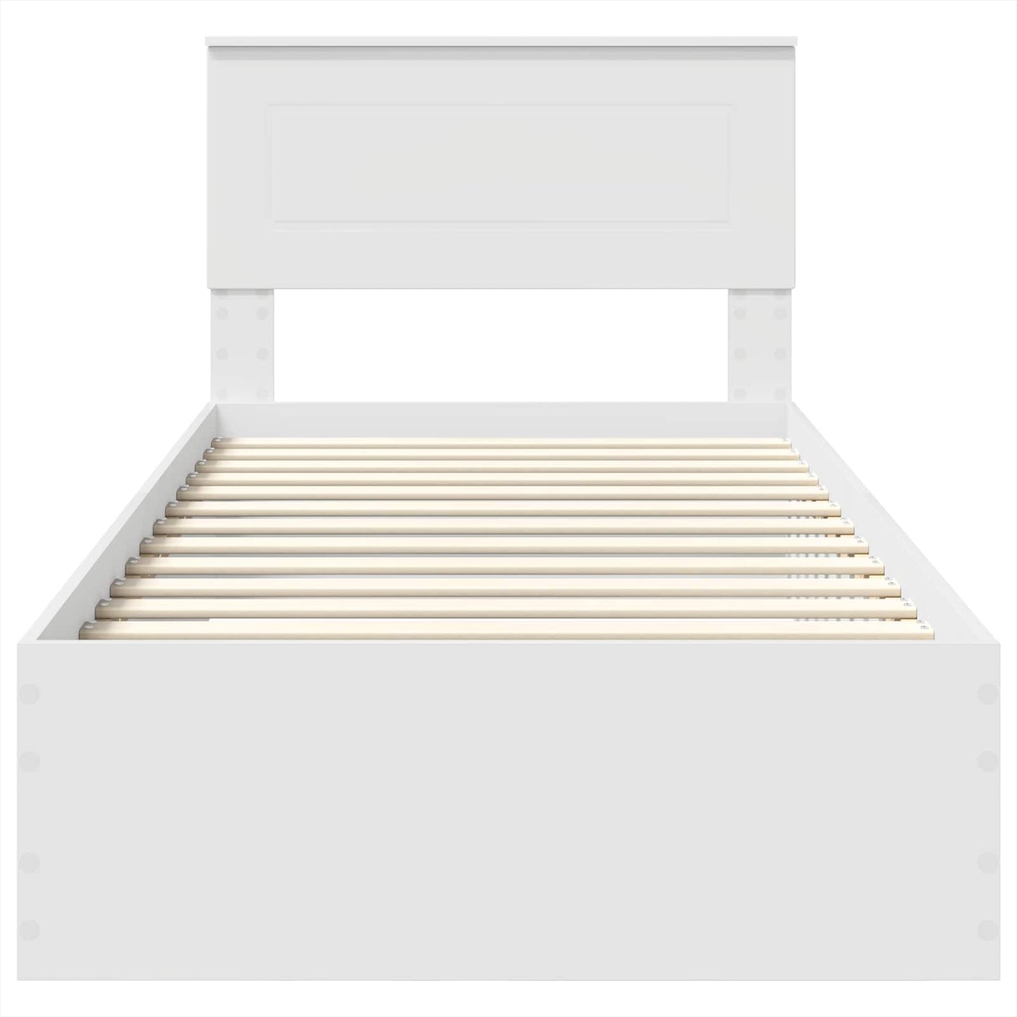 Bedframe met hoofdeinde met lade Wit 90 x 190 cm Bewerkt hout