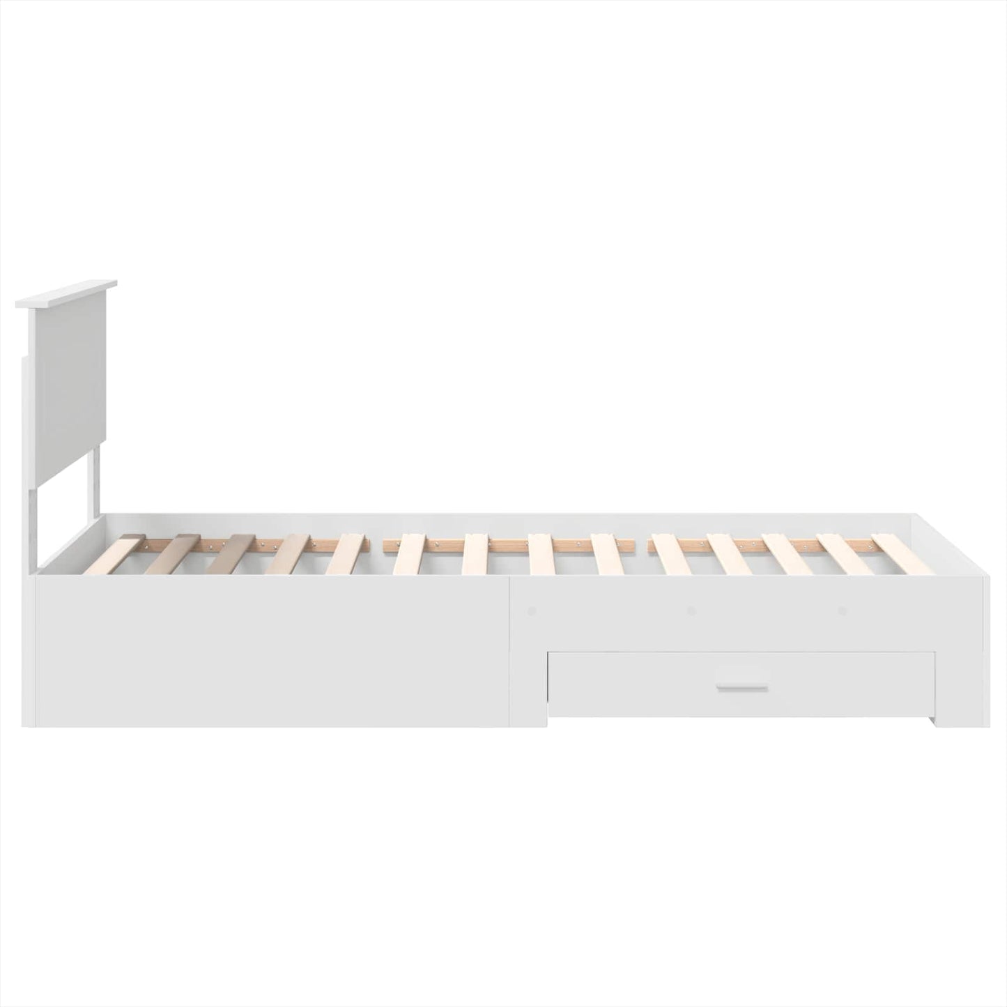 Bedframe met hoofdeinde met lade Wit 90 x 190 cm Bewerkt hout