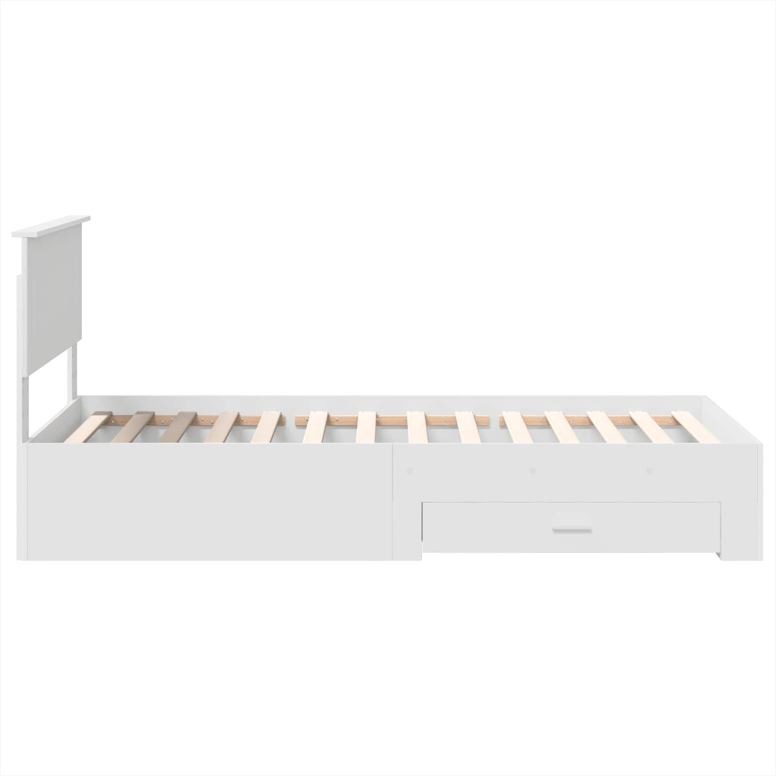 Bedframe met hoofdeinde met lade Wit 90 x 190 cm Bewerkt hout