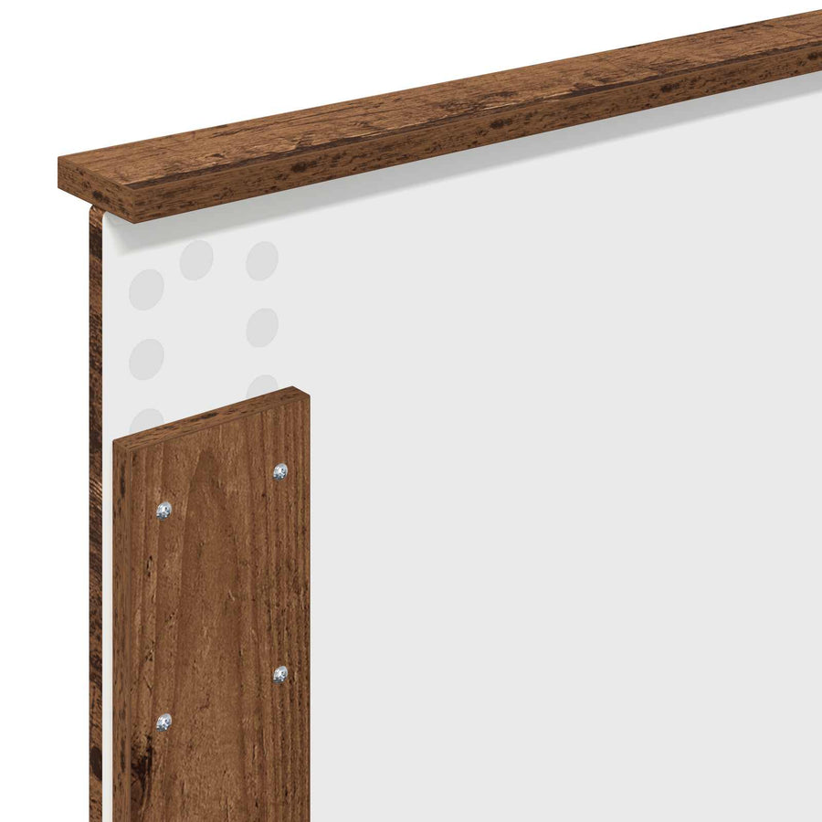 Bedframe met hoofdeinde Oudhout 90 x 200 cm Bewerkt hout