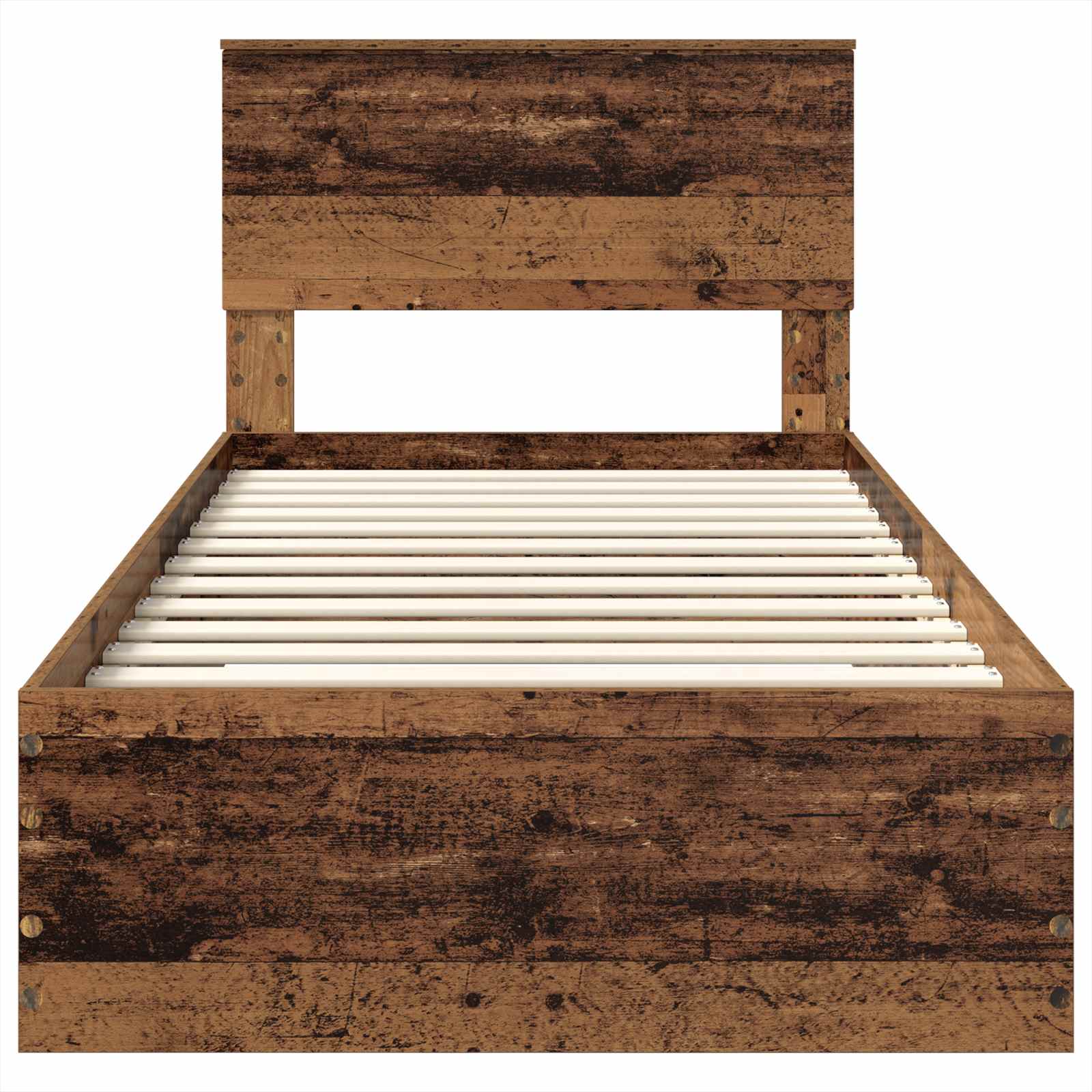 Bedframe met hoofdeinde Oudhout 90 x 200 cm Bewerkt hout