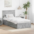 Bedframe Beton Grijs en Zilver 75 x 190 cm Bewerkt hout