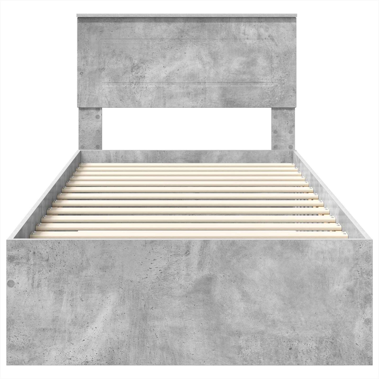 Bedframe Beton Grijs en Zilver 75 x 190 cm Bewerkt hout