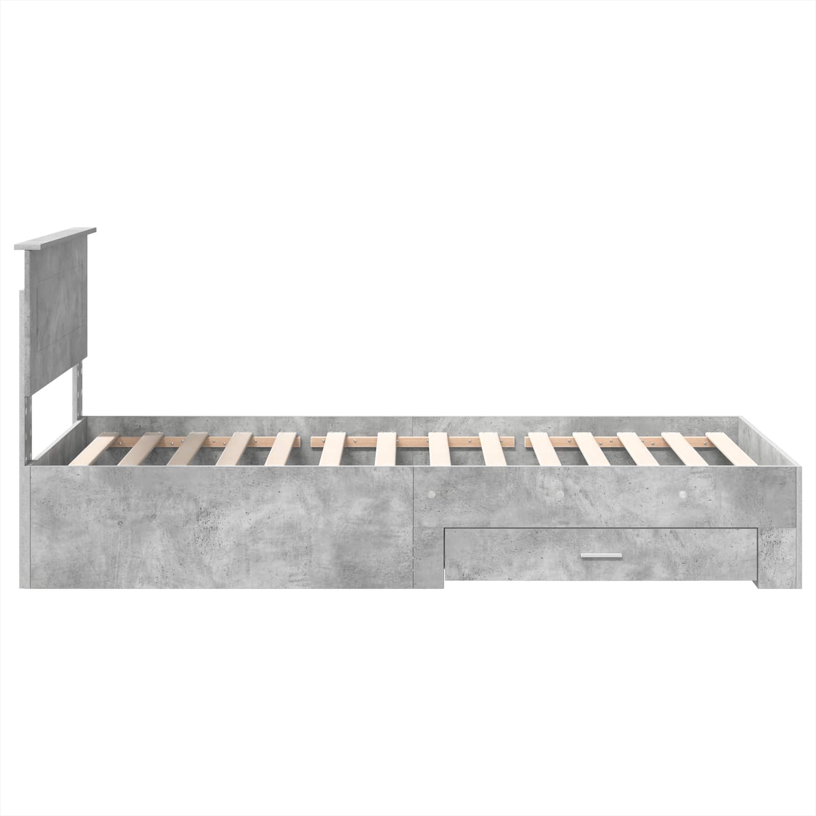 Bedframe Beton Grijs en Zilver 75 x 190 cm Bewerkt hout