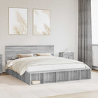 Bedframe 200x200 cm grijs Sonoma bewerkt hout