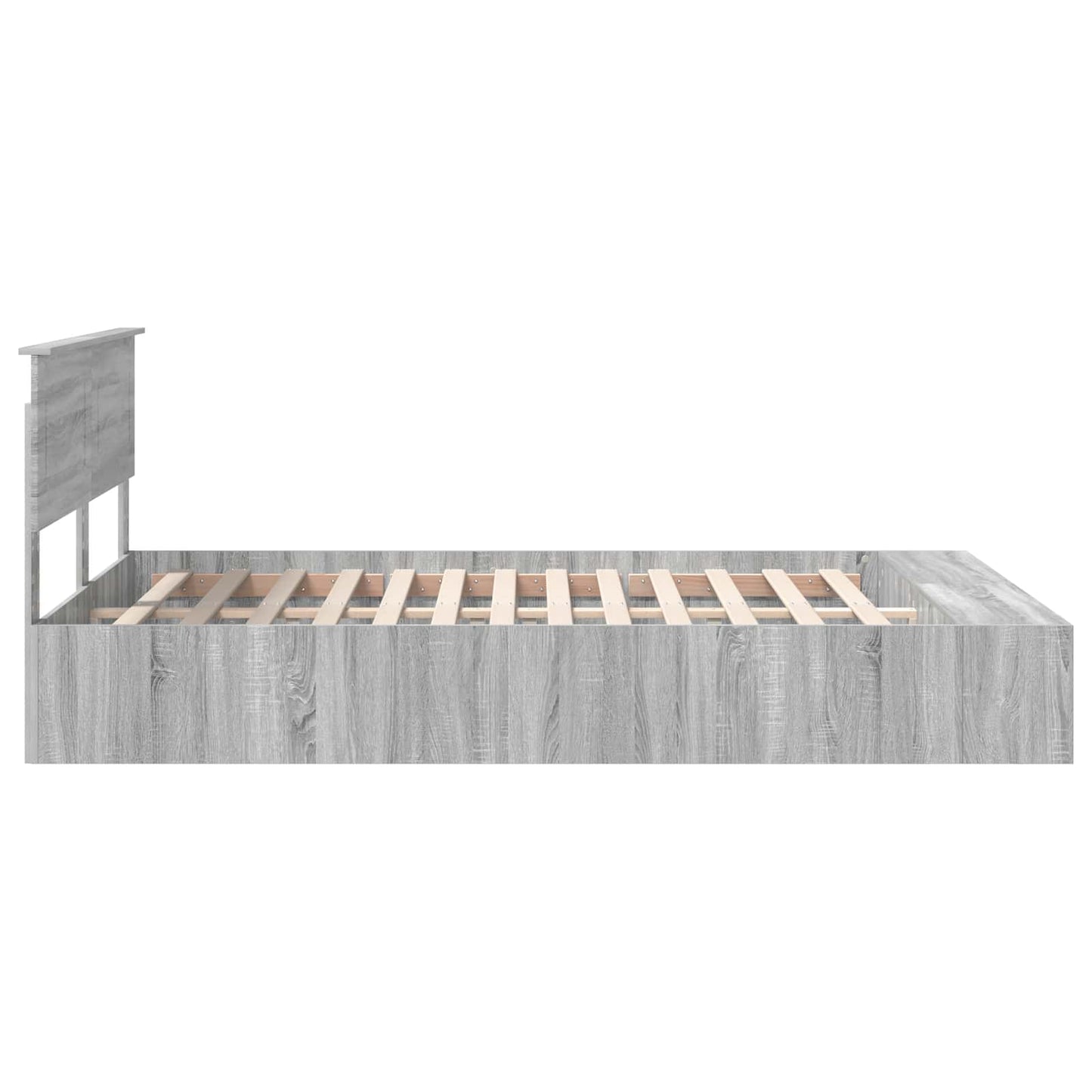 Bedframe met plank Grijs Sonoma 140 x 190 cm Bewerkt hout