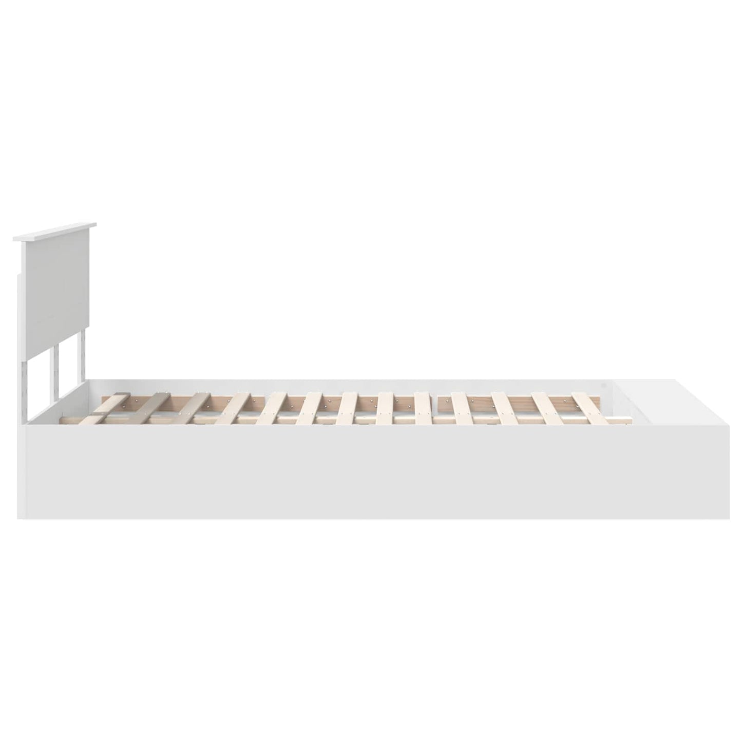 Bedframe met plank met hoofdeinde Wit 135 x 190 cm Bewerkt hout