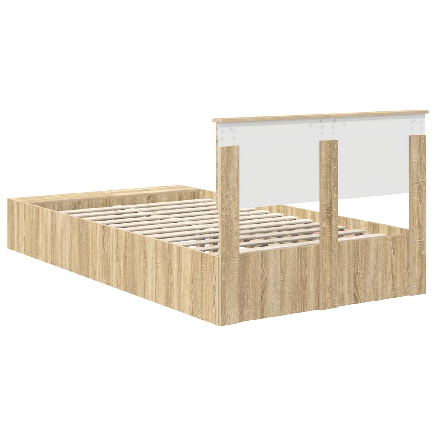 Bedframe met plank Sonoma Eiken 120 x 190 cm Bewerkt hout