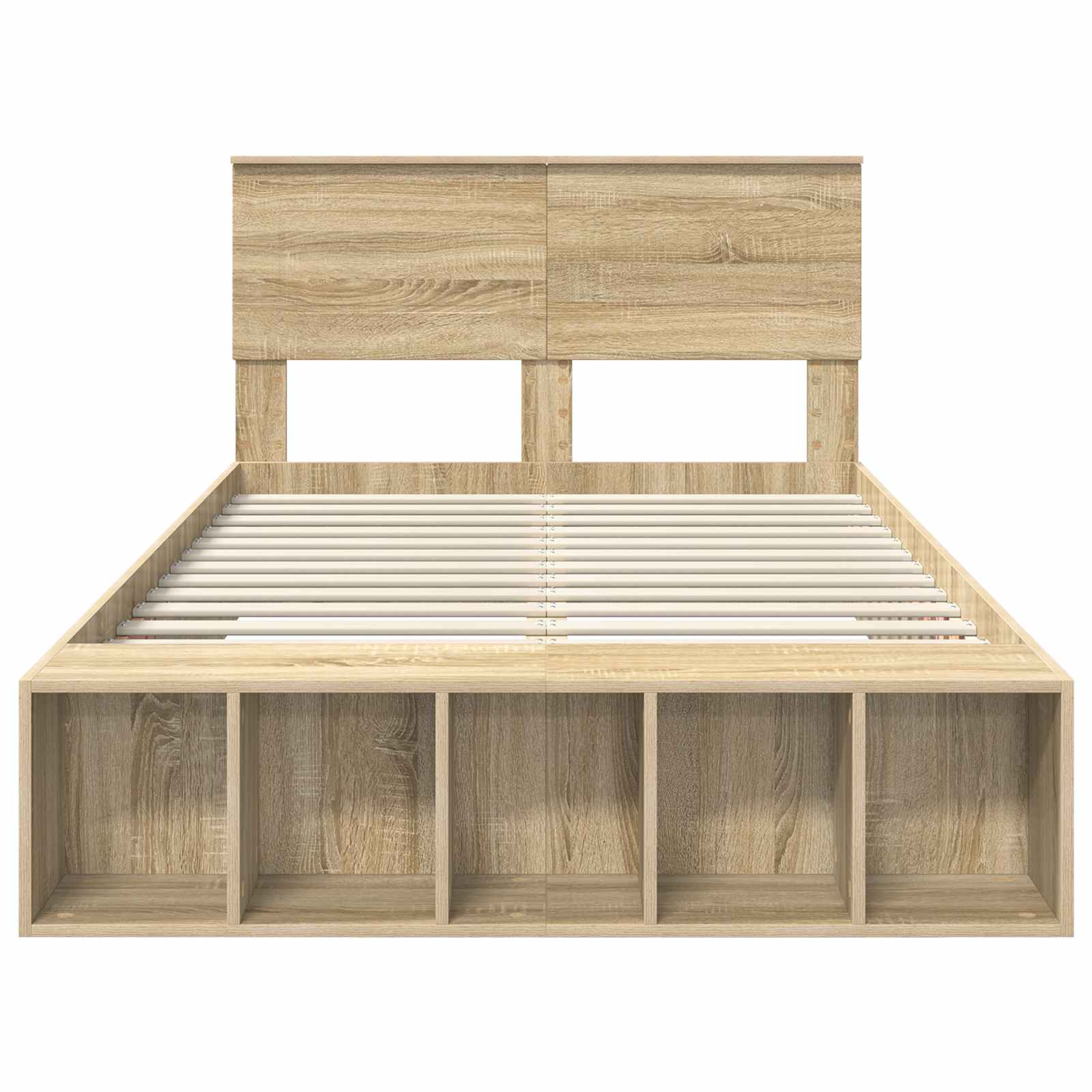 Bedframe met plank Sonoma Eiken 120 x 190 cm Bewerkt hout