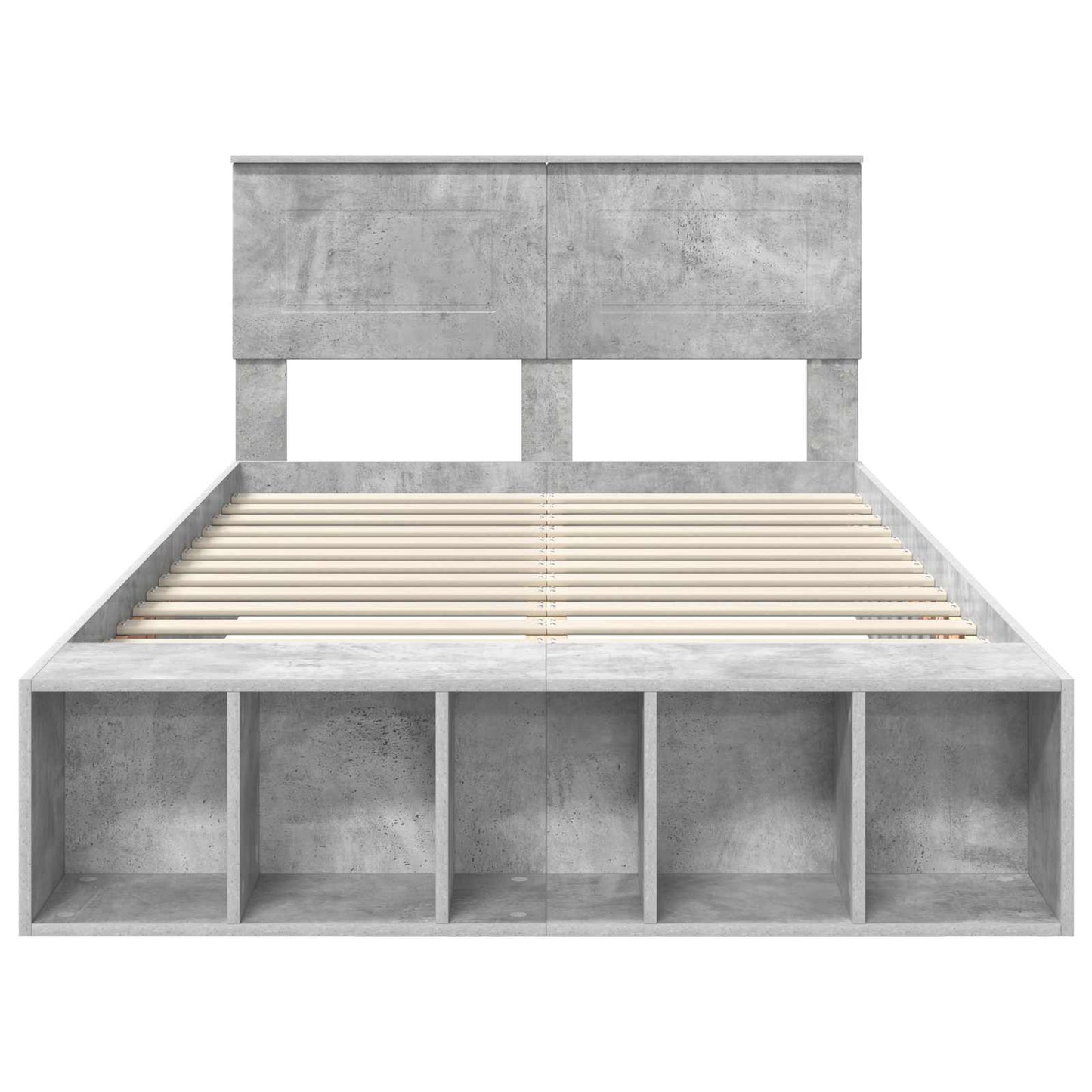Bedframe met plank Beton Grijs 120 x 190 cm Bewerkt hout